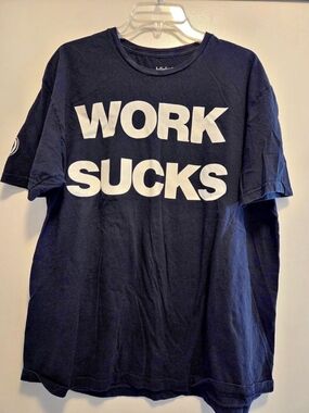 blink-182 Work Sucks I Know T-Shirt Graphic Tee Size XL Black